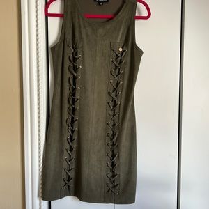 Faux suede body con dress